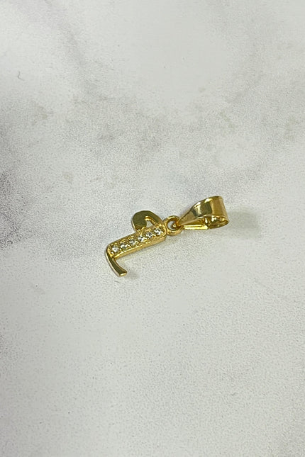 Dije Letra L Con Swarovski / 1.1Cm / 0.56Gr /