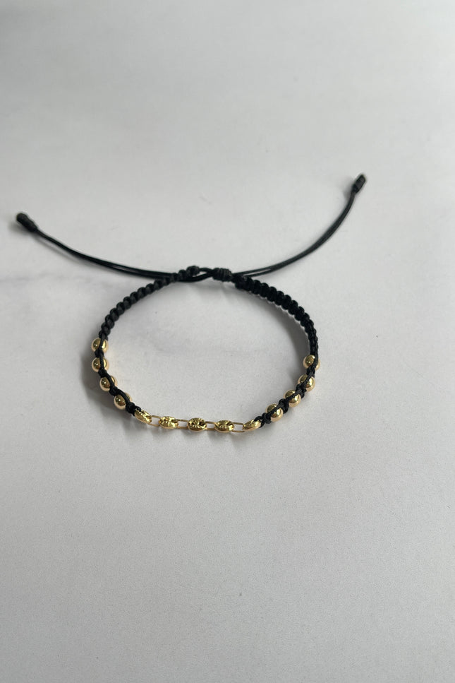 Pulsera Con Herraje GC Color Negro / 1.07Gr /