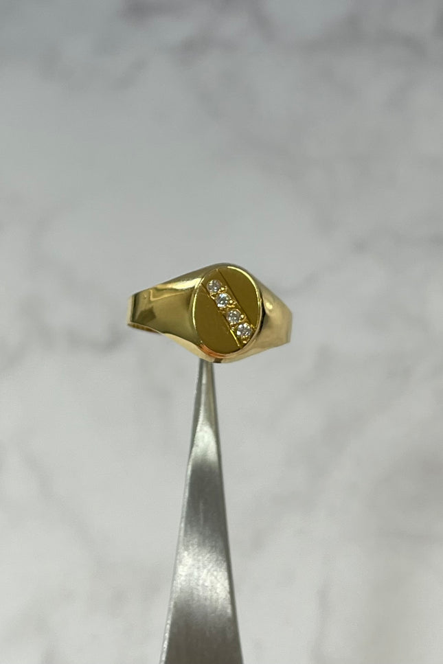 Anillo Con Swarosky Blancos / T9 / 1.85Gr /