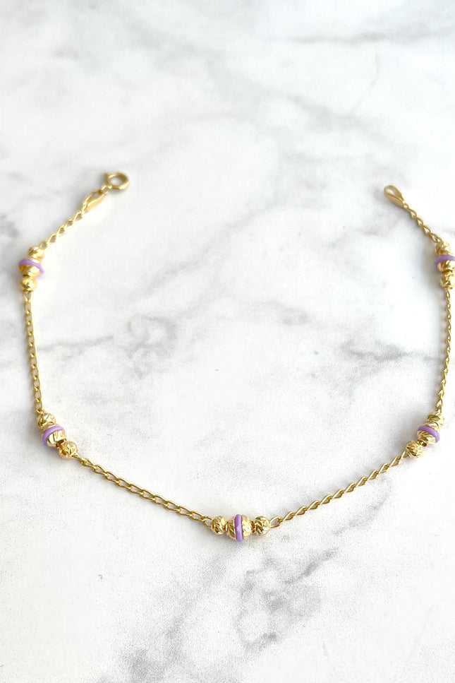 Pulso Balines Diamantados Cauchos Morados +1 / 18Cm / 3.6Mm / 2.23Gr /