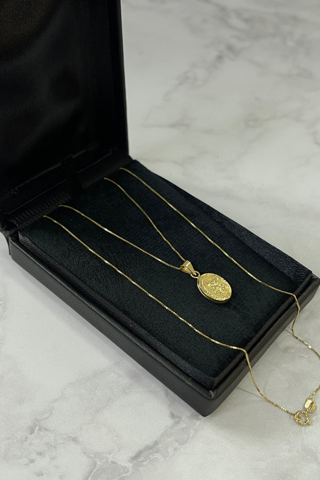 Set De Cadena Y Dije San Miguel Arcagel / 45Cm / 1.52Gr