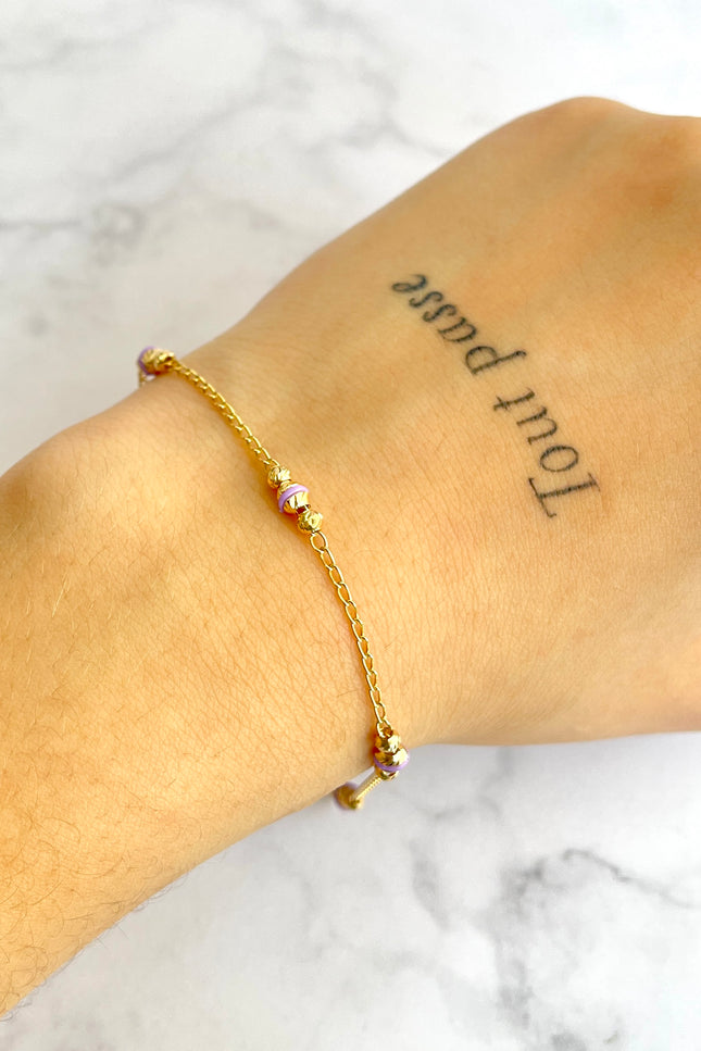 Pulso Balines Diamantados Cauchos Morados +1 / 18Cm / 3.6Mm / 2.23Gr /