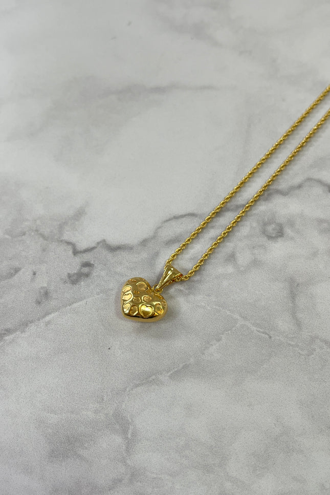 Set De Cadena Y Dije Corazon Huecos / 50Cm / 2.42Gr /