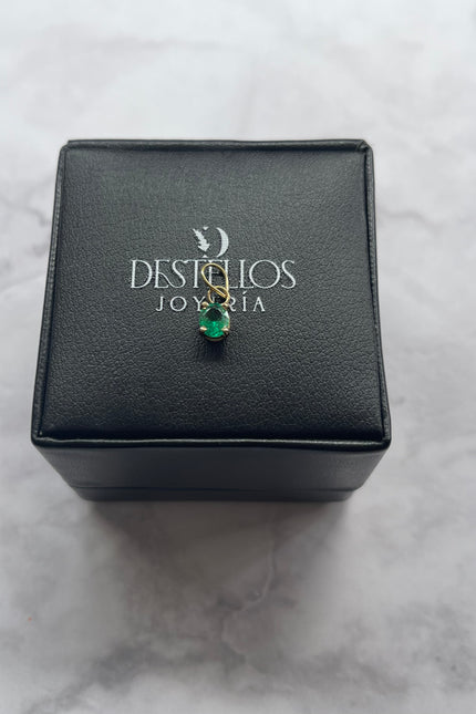 Dije Esmeralda Ovalo Pequeño / 5.0Mm / 0.5Gr / 0.5Qts /