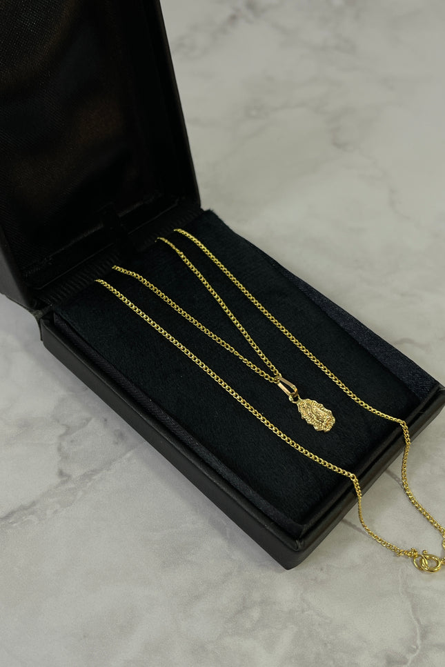 Set De Cadena Y Dije / Virgen Silueta Guadalupe / 45Cm / 1.88Gr