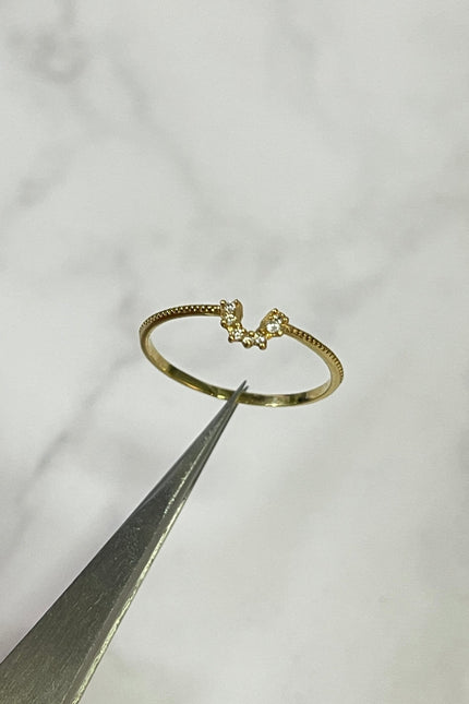 Anillo Media Luna Con Swarovski Blanco / T6 1/4 / 0.86Gr /