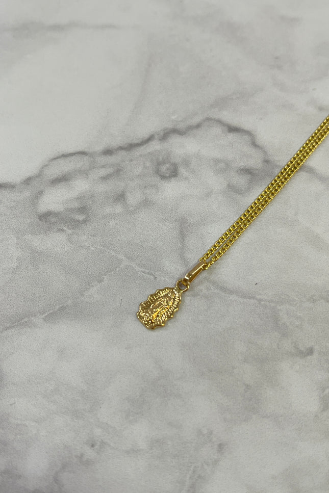 Set De Cadena Y Dije / Virgen Silueta Guadalupe / 45Cm / 1.88Gr