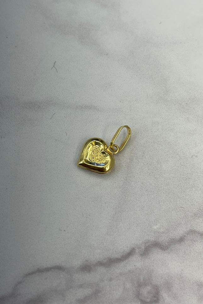 Dije Corazon Diamantado / 0.47Gr / 1.0Cm /