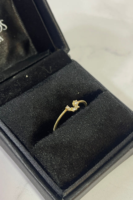 Anillo Media Luna Con Swarovski Blanco / T6 1/4 / 0.86Gr /