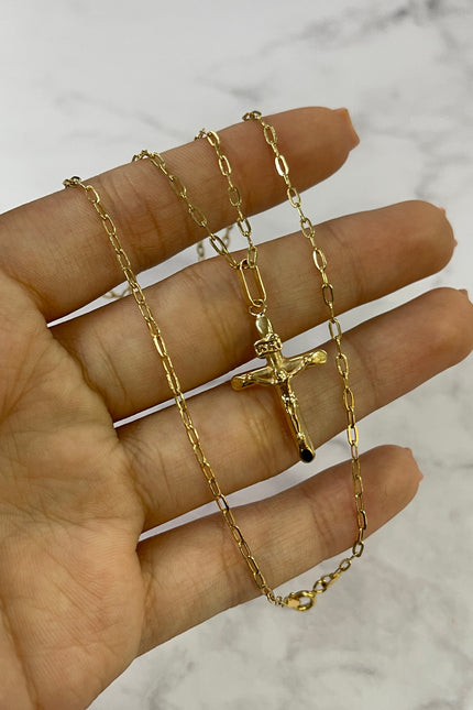 Set De Cadena Y Dije Cruz / 45Cm / 2.43Gr