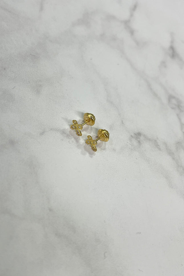 Topos Cruz Con Swarovski Blancos / 6.6Cm / 0.72Gr