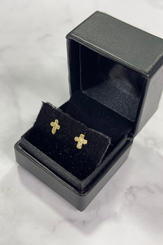 Topos Cruz Con Swarovski Blancos / 6.6Cm / 0.72Gr