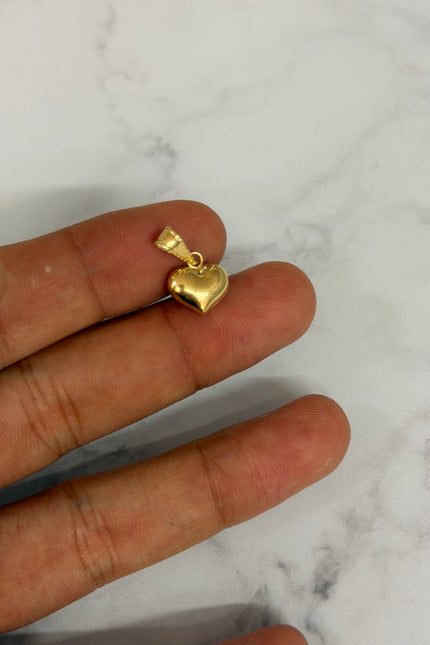 Dije Corazon Liso / 1.0Cm / 0.48Gr /