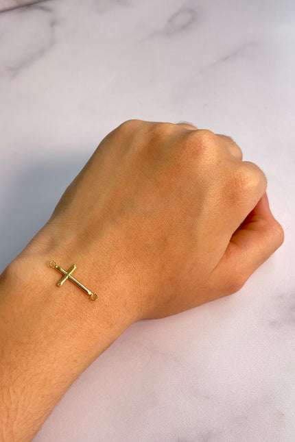 Herraja Cruz Lisa Pequeña / 0.27 Gr / 1.7Cm / 1.38Mm