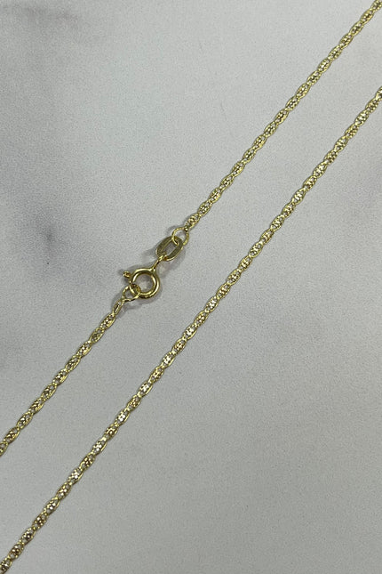 Cadena Plana Tres Oros / 50Cm / 2.0Gr / 1.3Mm /