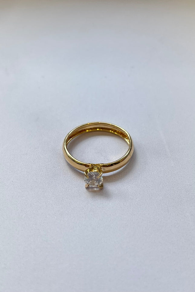 Solitario Con Swarovski Blanco / T7 3/4 / 1.2Gr /