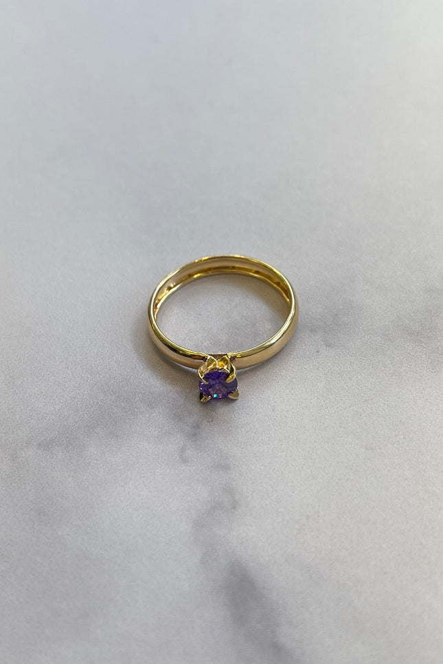 Solitario Con Swarovski Morado / T9 / 1.25Gr /