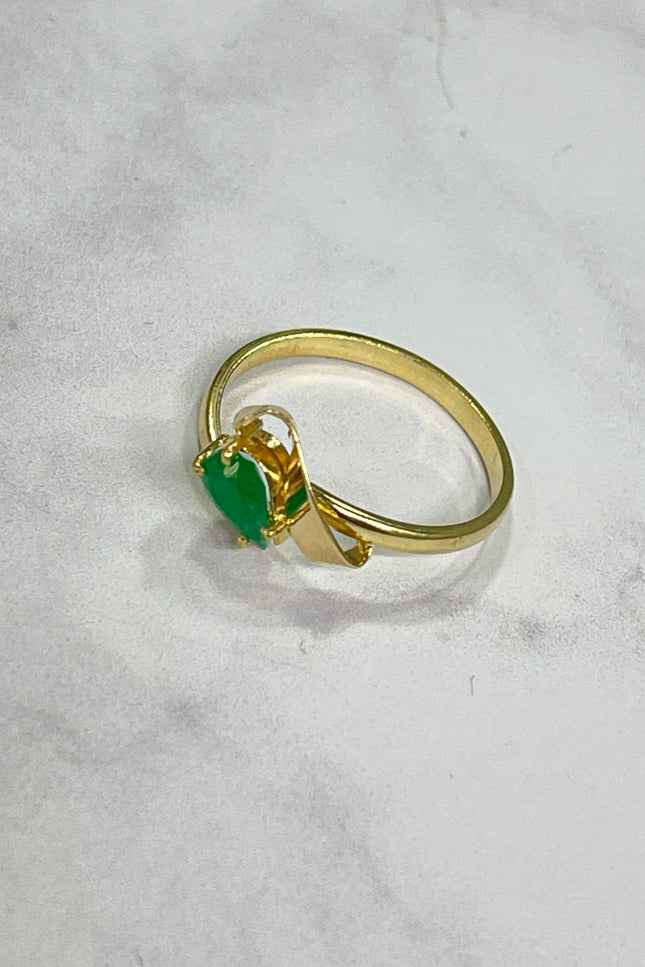 Solitario Gota Con Esmeralda / T8 / 2.32Gr /
