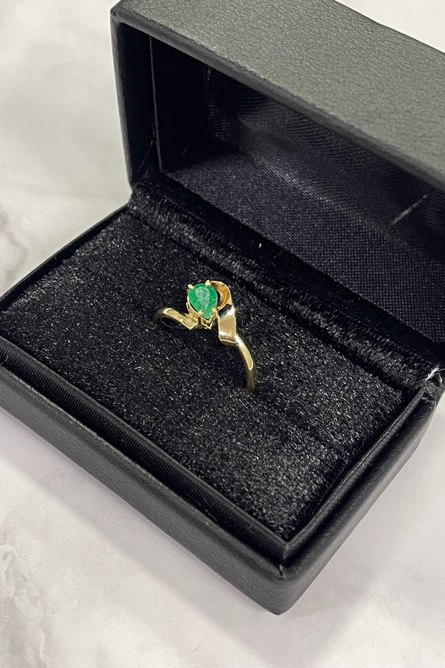 Solitario Gota Con Esmeralda / T8 / 2.32Gr /