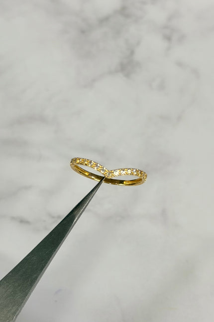 Anillo Flecha Con Swarovski Blanco / T6 / 1.02Gr /