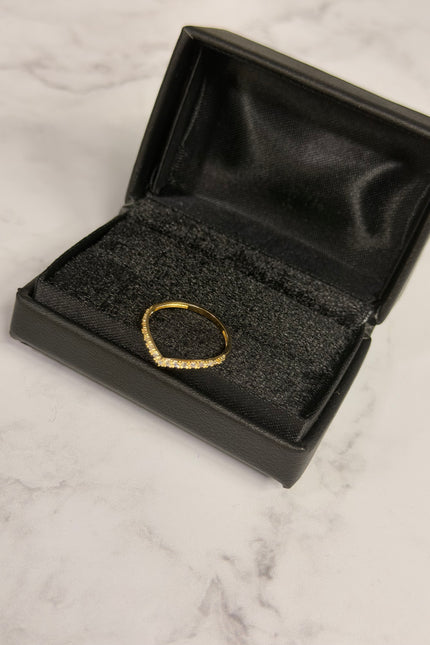 Anillo Flecha Con Swarovski Blanco / T6 / 1.02Gr /