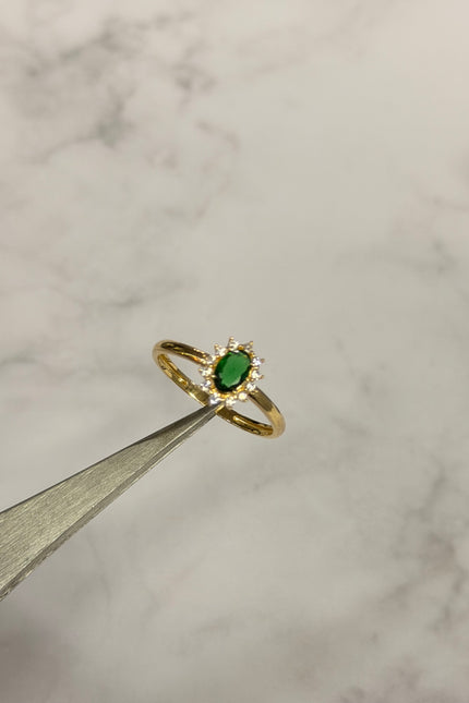 Solitario Con Swarovski Verde / T8 1.82Gr /