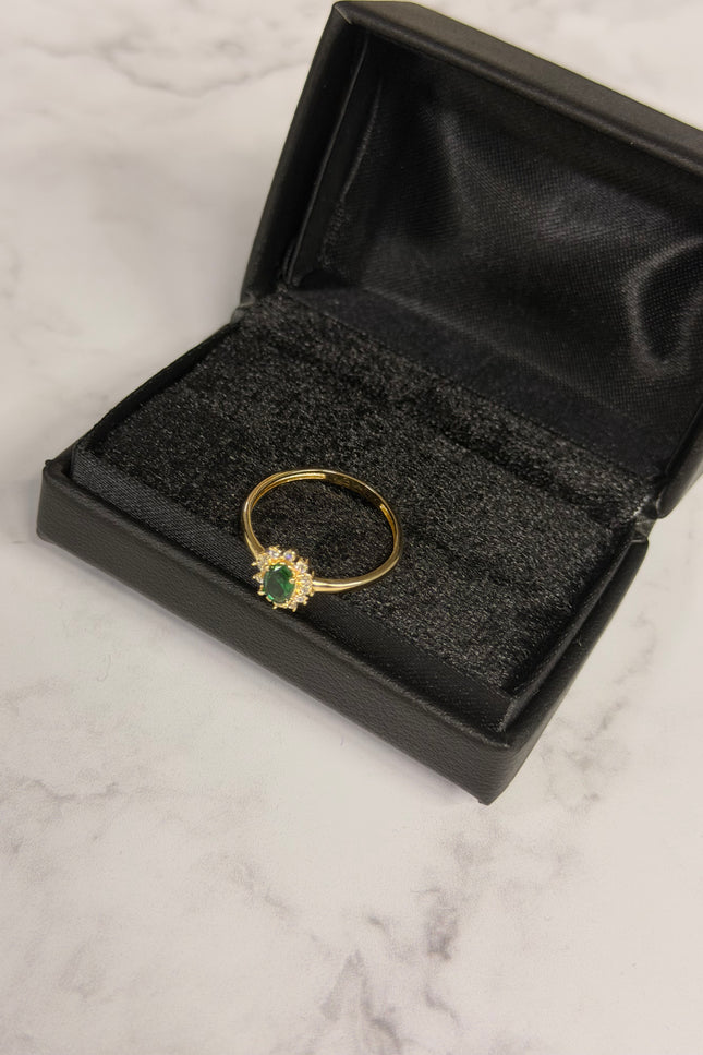 Solitario Con Swarovski Verde / T8 1.82Gr /