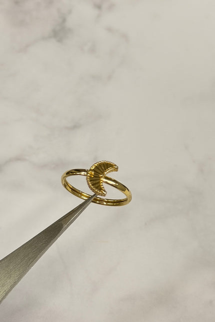 Anillo Luna Diamantado / T6 / 1.07Gr /