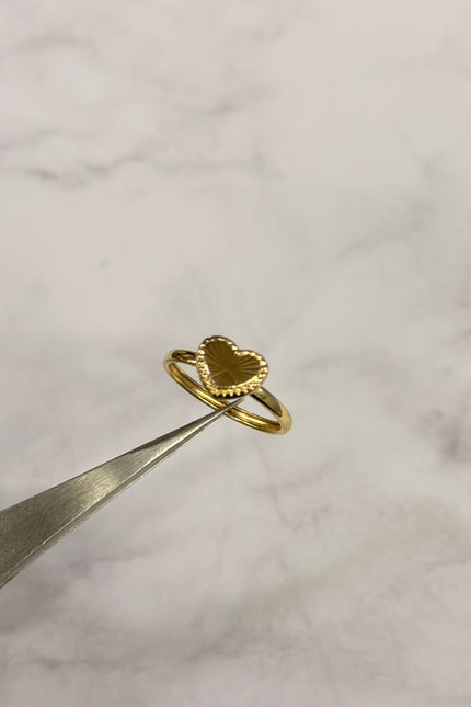 Anillo Corazon Diamantado / T7 1/2 / 1.14Gr /